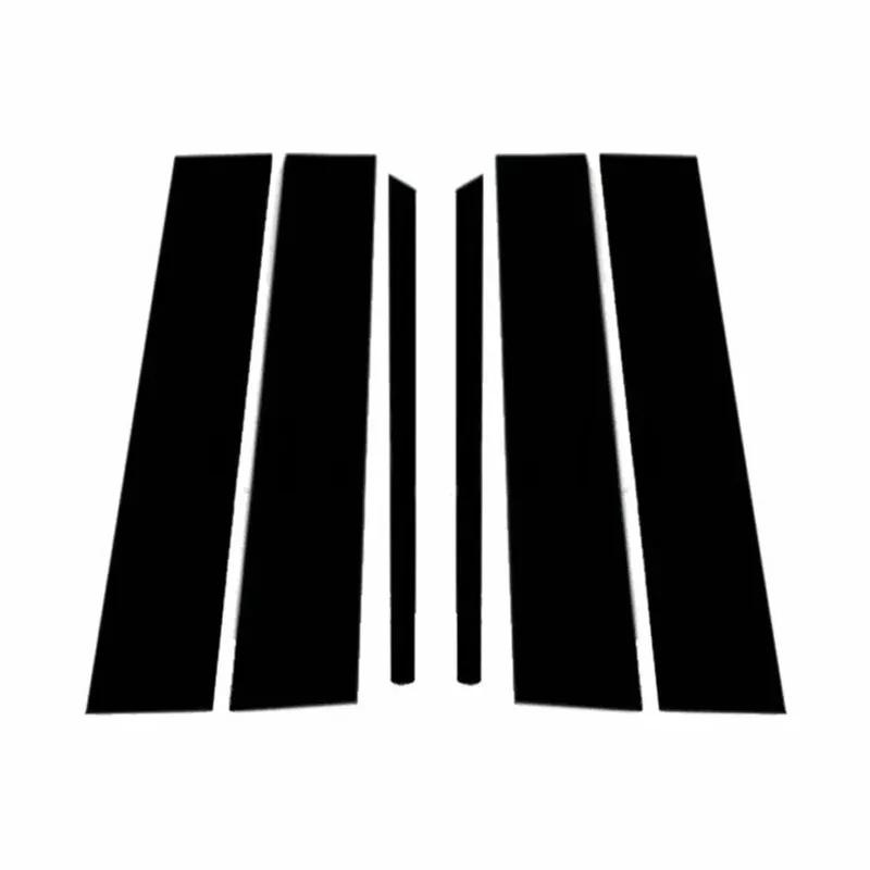 For Ford Explorer 2011- Piano Black B C Pillar Stickers, Easy Tall PC Window Trim Anti-Scratch Exterior Styling Parts