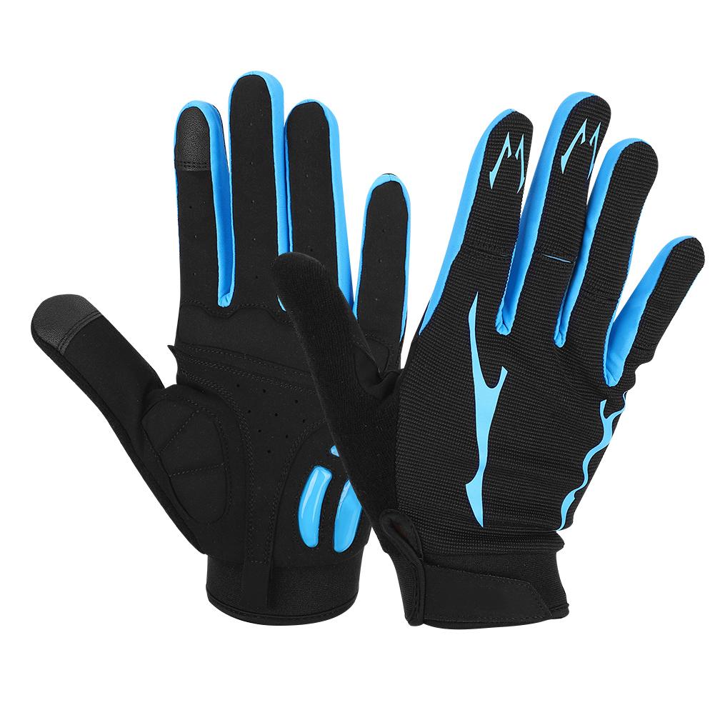 1 Paar Unisex Sport-Handschuhe Stoßdämpfende Atmungsaktive Nylon-Handschuhe für Outdoor-RadfahrenSchwarz und blau