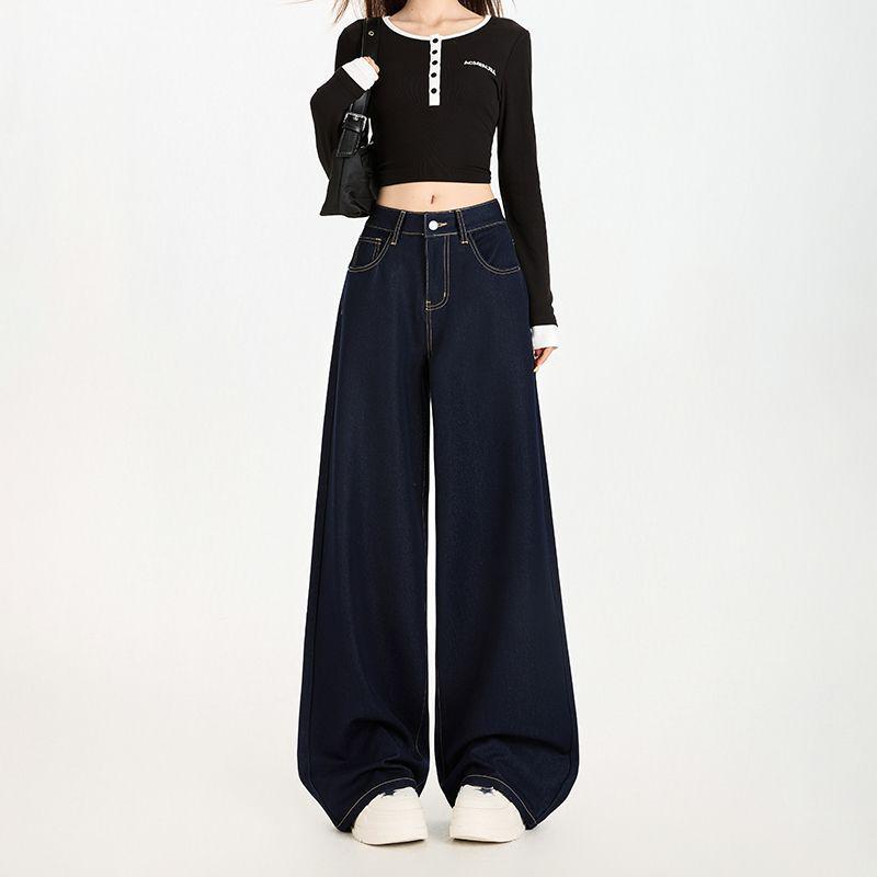

YKK Zipper Women s Anti-Wrinkle High-Waist Wide-Leg Jeans (2026 Spring/Summer) 2XL