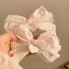 Weißer Tee Klare Freude~~Spitze Weiß Schleife Haarnadel Damen Seitenclip Lolita Schnabelspange Haarspange Kopfschmuck