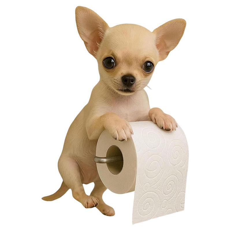 Cute Dog Shaped Paper Towel Holder Toilet Paper Holder Resin Decorative Pendant