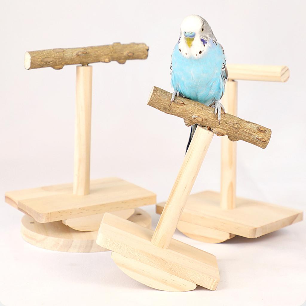 Bird Perches Swing Stand with Easy Installation Tool Wooden Spinnings Perches for Lovebirds and Other Pet Birds