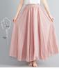 Women's Plus Size Cotton Linen Midi A-Line Skirt with Elastic Waist In 20 Colors