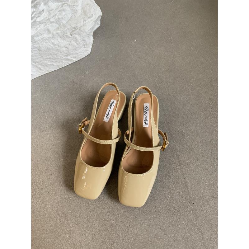 

Французский вечерний бриз толстый каблук квадратный носок пустые туфли-лодочки женские весна 2025 новые с юбкой средний каблук сумка носок сандалии 40