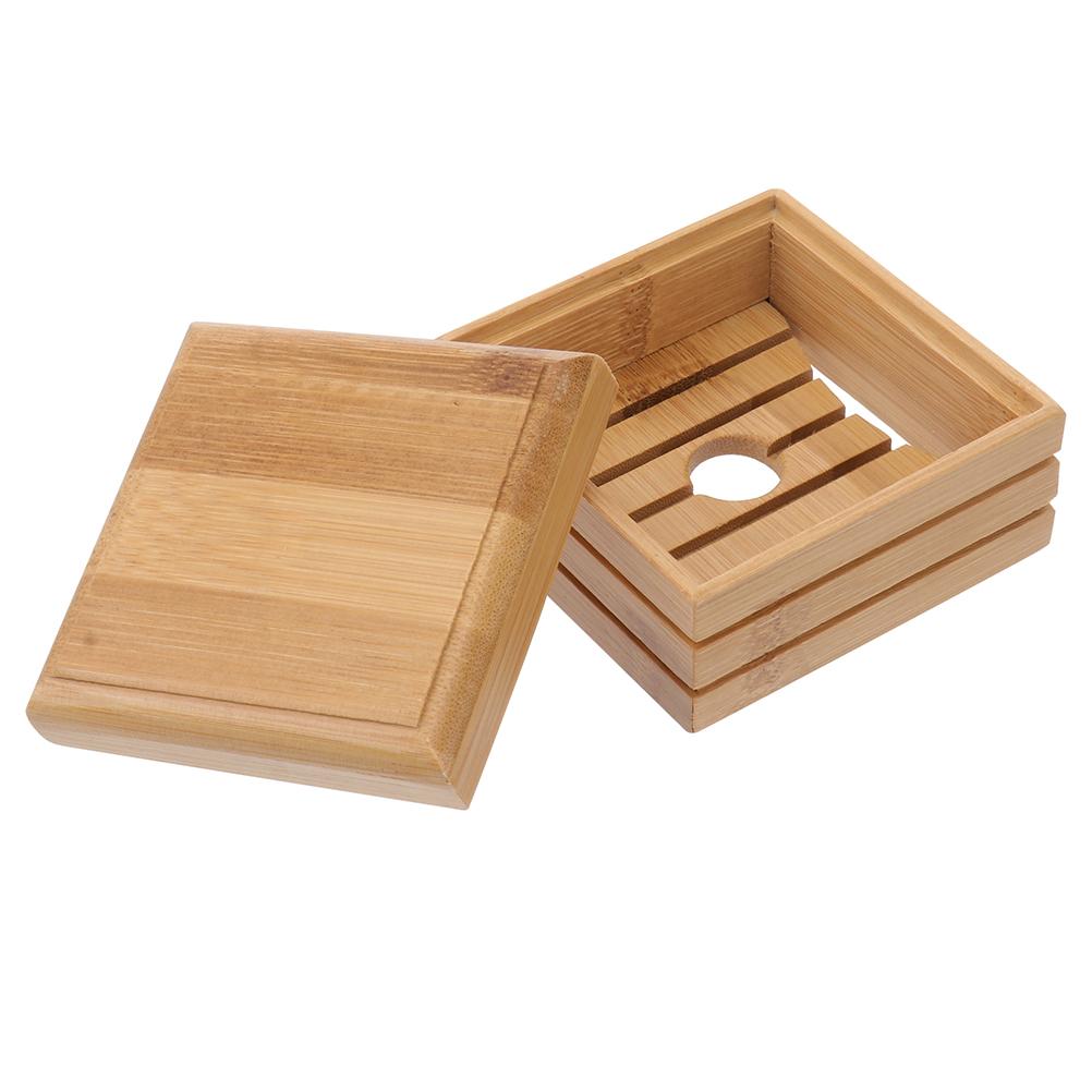 

Bamboo Soap Container Soap Storage Holder with Lid Bathtub Shower Soap Dish Drain Soap Box Bamboo Soap Box
