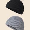 Solid Color Simple Knitted Beanie Hat for Men, Suitable for Daily Wear Casual