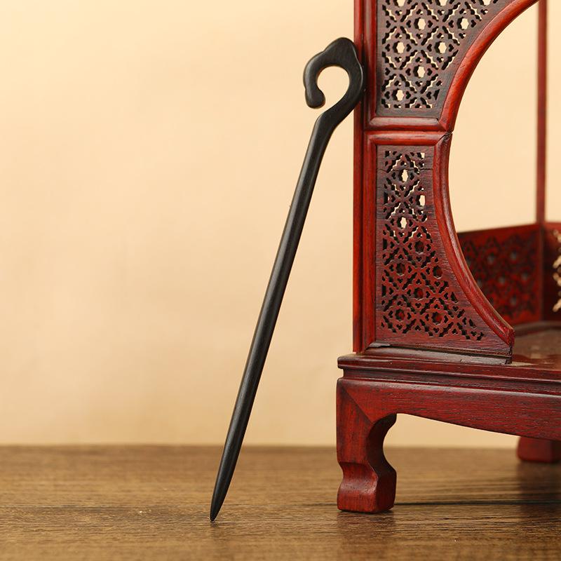 Ebony Hairpin, Ancient Hairpin, Simple Modern Disc Hairpin, Wooden Hairpin, Chinese Hanfu Cheongsam Headdress