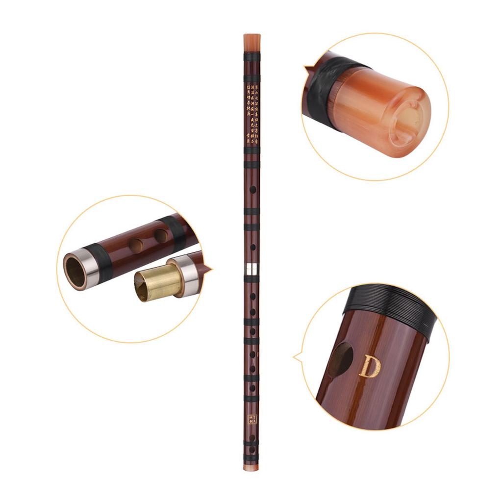 C Key Chinese Traditional Instrument Dizi Bitter Bamboo Flute with Chinese Knot for Beginners