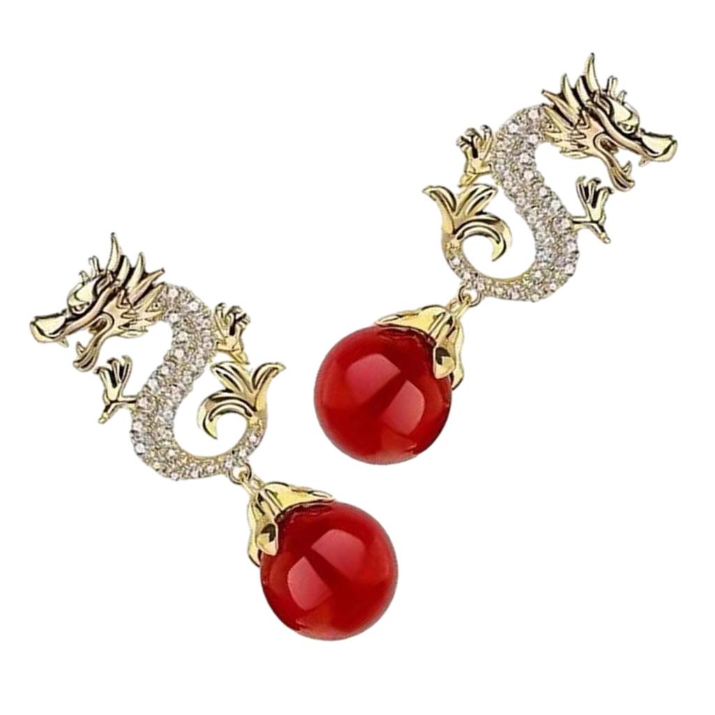 Boucles d'oreilles uniques en alliage sur le thème de l'année du dragon, accessoires exquis en forme de dragon pour le quotidien, les fêtes et les réunions