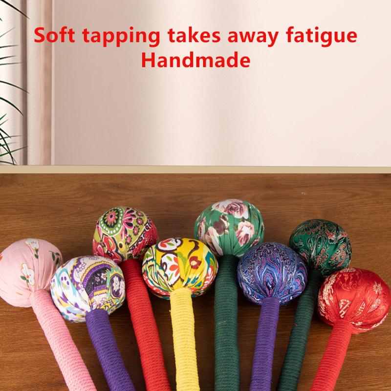 26/33cm Long-Handled Wormwood Massage Hammer For Lymphatic Drainage - Manual Full Body & Back Relief, Stress Reduction