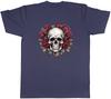 Skull Roses Unisexs TShirt Gothic Emo Biker Rock Head Unisex Tee Gift