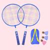 Kids Badminton Racket 2Pcs Set with 3 Balls Non-Slip Soft Grip Portable for Beginner Training Outdoor Beach Activities