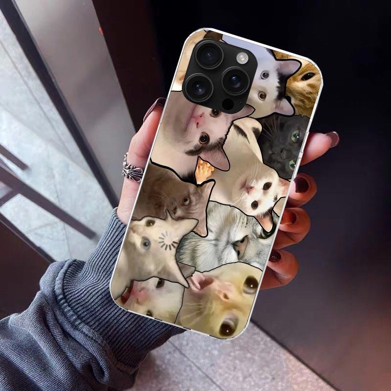 Crying Cat Memes Telefoonhoesje Voor iPhone 17 Air 16 15 Pro Max 14 Plus 13 Mini 12 11 Cover 7 8 SE Siliconen Hoesje Print Fundas 17 Ai