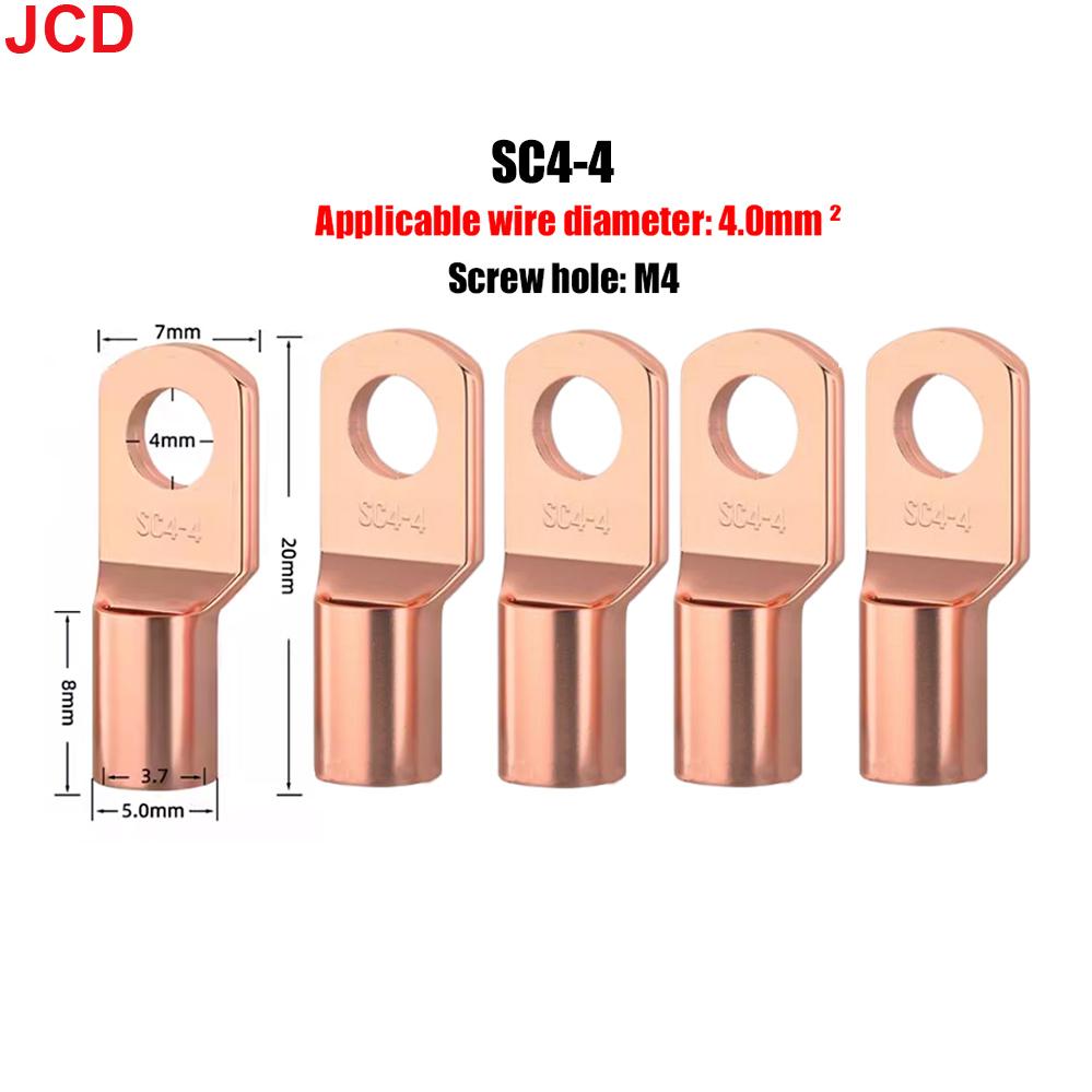JCD 5/10/20pcs Copper Lug Ring Wire Connectors Bare Cable Electric Crimp Terminal SC4-6 SC6-6 SC6-8 SC10-6 SC16-6 SC16-8 SC25-8