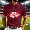 Men's Casual Soccer Print Quick Dry Polo Shirt Lightweight Mesh Breathable Short Sleeve Top for Outdoor Sports and Daily Wear
