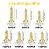 530PCS M2 Gold Countersunk Cross Self Tapping Screw Set, DIY Woodworking Fastening Tool