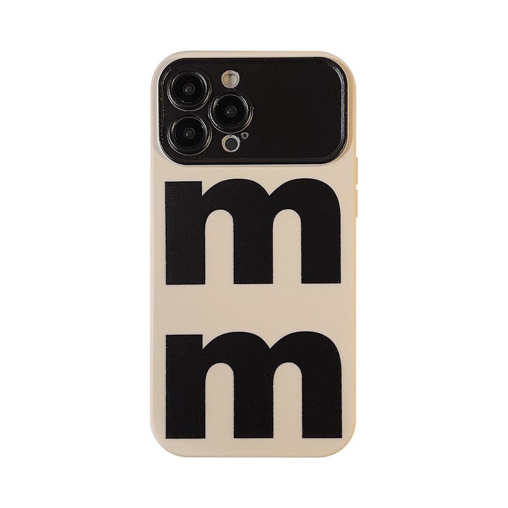 Niche Simple Letter M Suitable for Iphone14 Apple 15 Mobile Phone Case 13Pro Max Personality 11 Trend 16 Soft XR