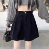 Women's A-Line Black-Coffee Corduroy Shorts with Sweatshirt, 2025 Spring/Autumn New Style, Casual Wide-Leg Design
