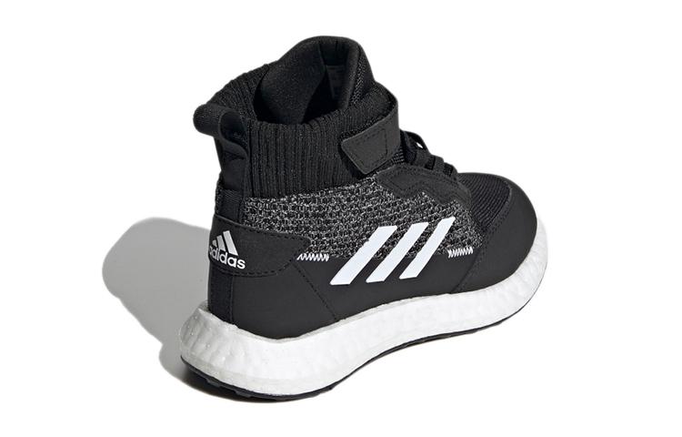 Adidas Abrasion Resistant High top Kids' Running Shoes Black White Kids' FZ2505