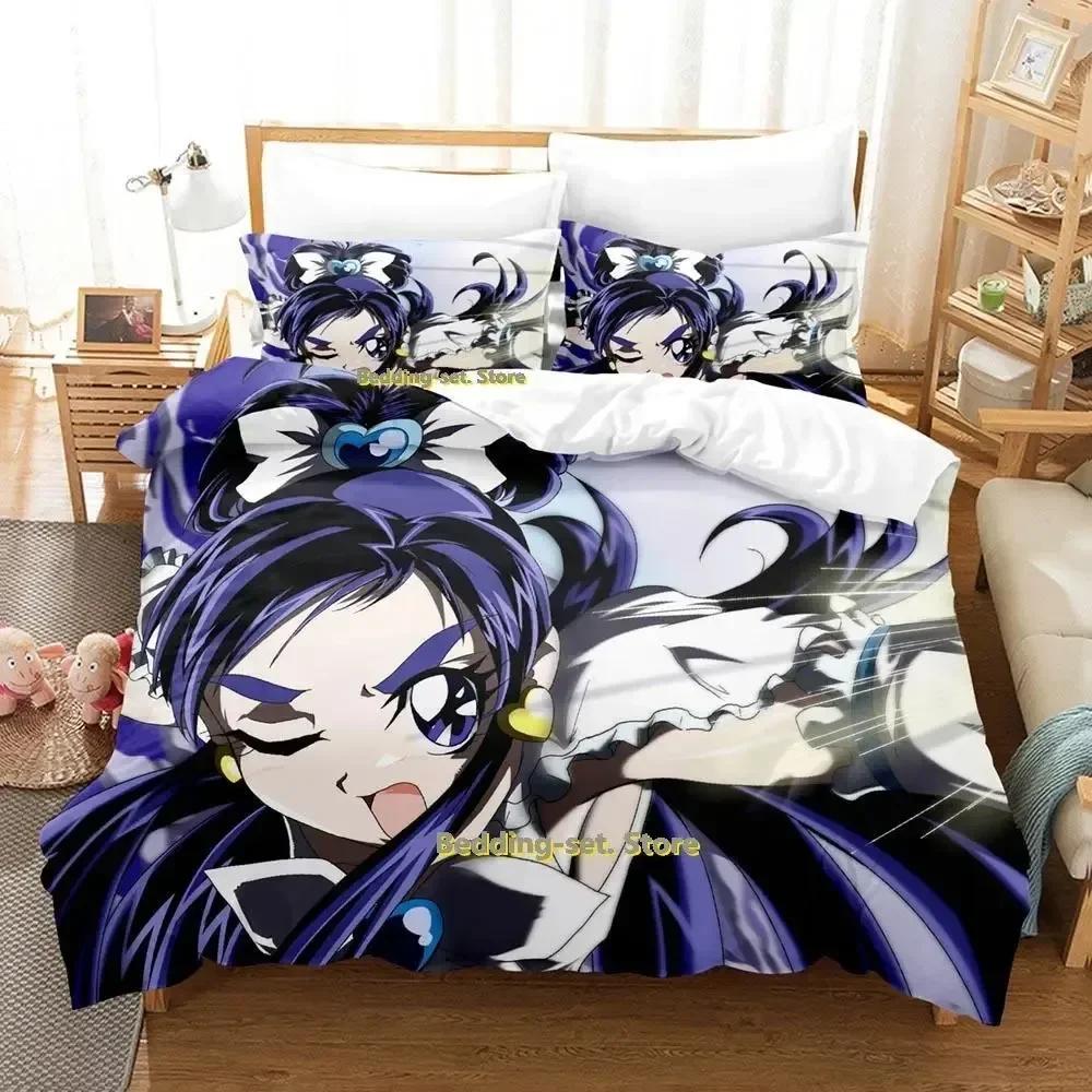 New Pretty Cure Anime parure de lit Bed Printed Bed Set Duvet Cover Pillowcase Bedding Set Bed Linen Sheet Quilt Cover Full Size