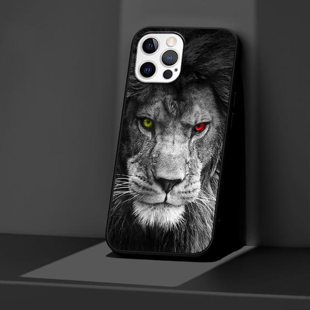 

Чехол для Apple Iphone 11 13 12 Mini 14 Pro Max Xr 7 8 + Se 2020 Xs 6 6s Plus 5 5S, черный силиконовый чехол для телефона Lion Alpha Male Cub iPhone XS Max