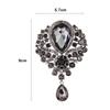 Trendy Clear Crystal Wedding Brooch Water Drop Shape Flower Design Bridal Brooch DIY Bridal Accessory Bridal Bouquet