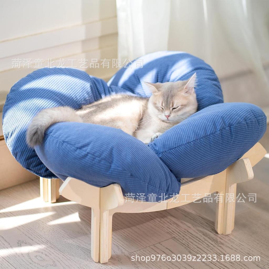 Wooden cat litter indoor pet small sofa bed small climbing frame removable cat litter