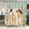 Watercolor Guinea Pig Illustration Shower Curtain 1Pc With 12 Hooks For Bathroom Home Decor Polyester 70.8X70.8 Inch
