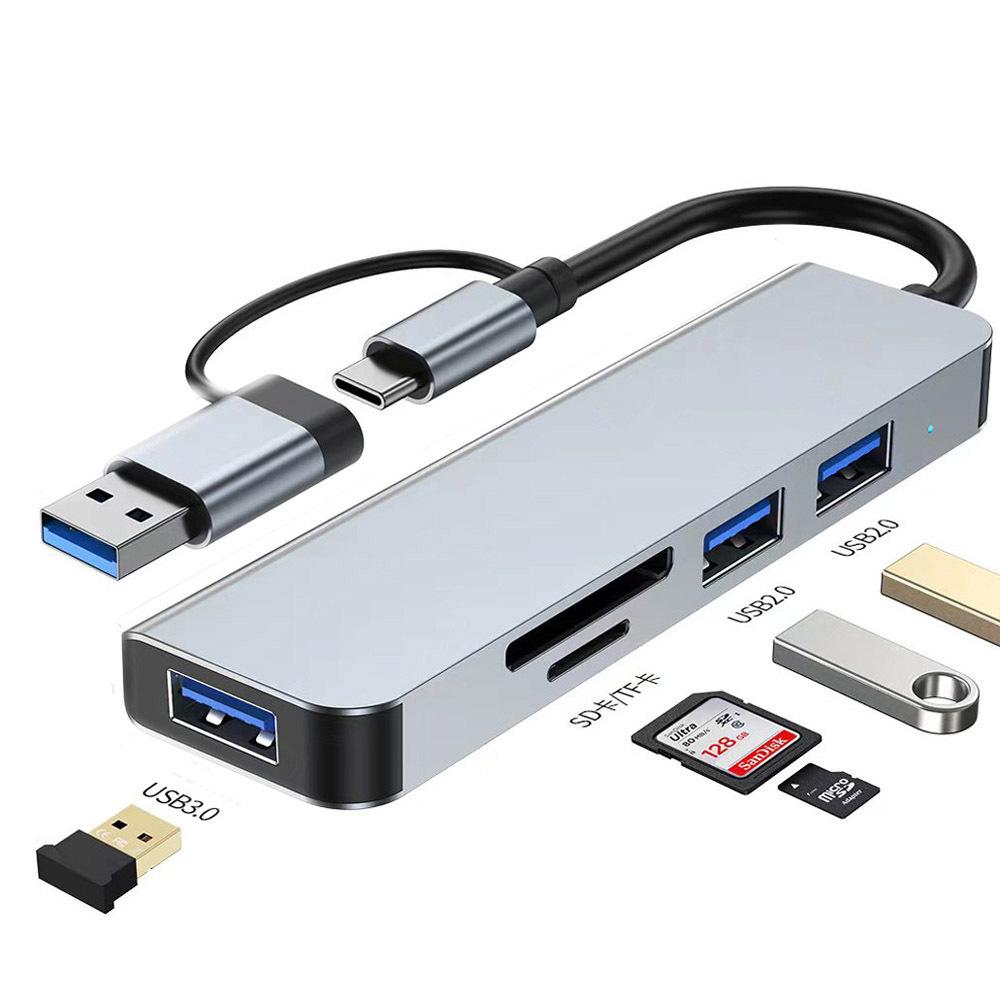 5 in 1 USB C Hub for Laptop with USB 3 0 Ports Card Reader HDMI Ethernet Adapter Multi Port Docking Station