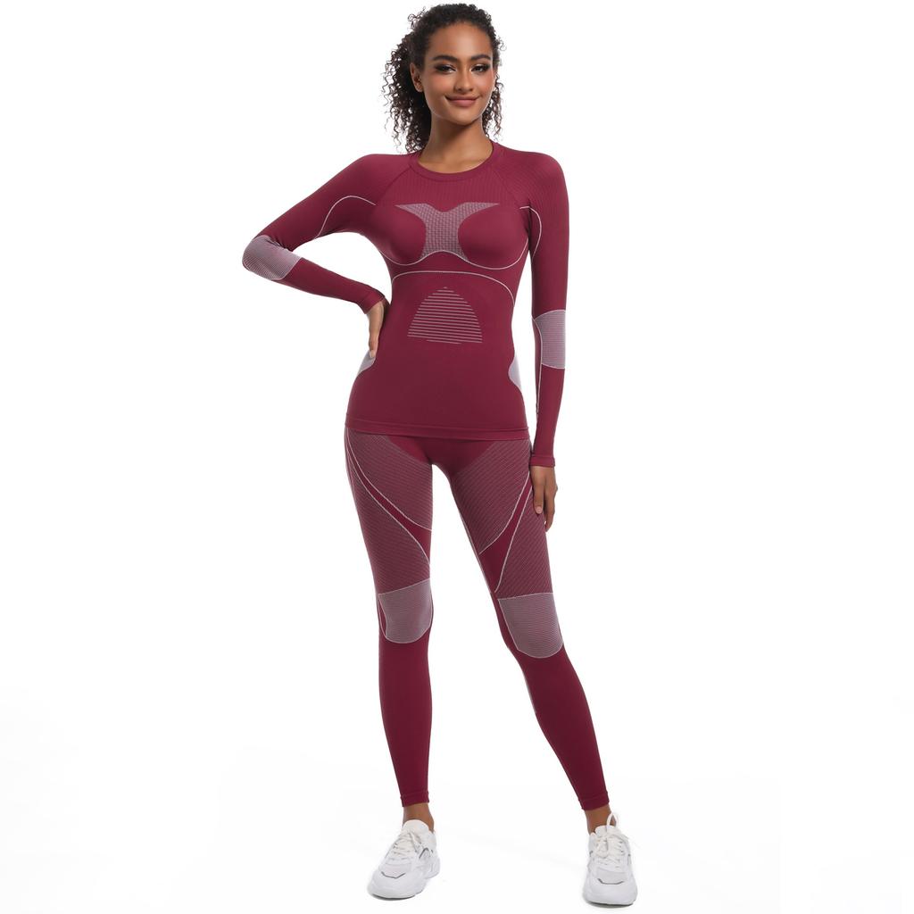 Seamless Yoga Sets Nessaj Women Long Sleeve Gym Fitness Suits Nylon Knitted High Waist Running Sportswear