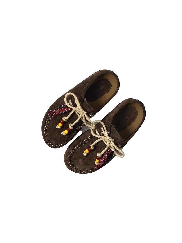 Literary lace-up cool slippers 2025 summer new versatile cool slippers versatile thick-bottomed cool slippers