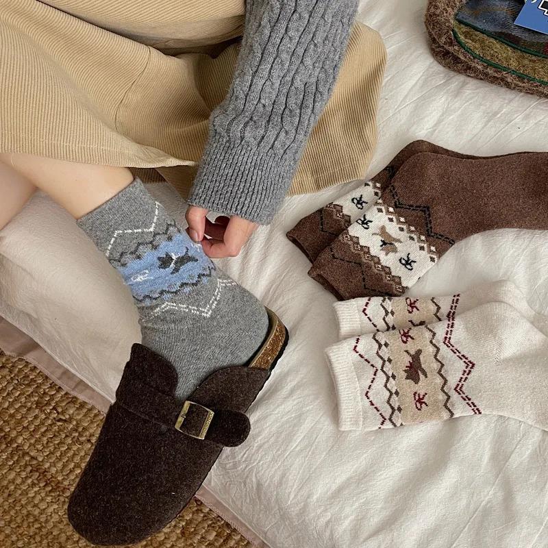 Christmas Socks Women's Cozy Fleece Lined Snow Socks Adult Leg Warmers Carpet Slippers Bedroom Cartoon Dog Pattern Quality Sock