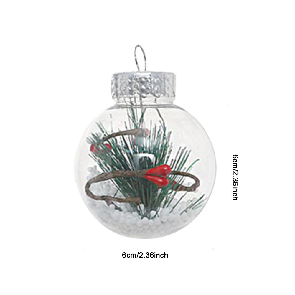 12Pcs Christmas Transparent Ball Ornament 6cm Clear Plastic Balls Shatterproof for Home Xmas Tree Decoration
