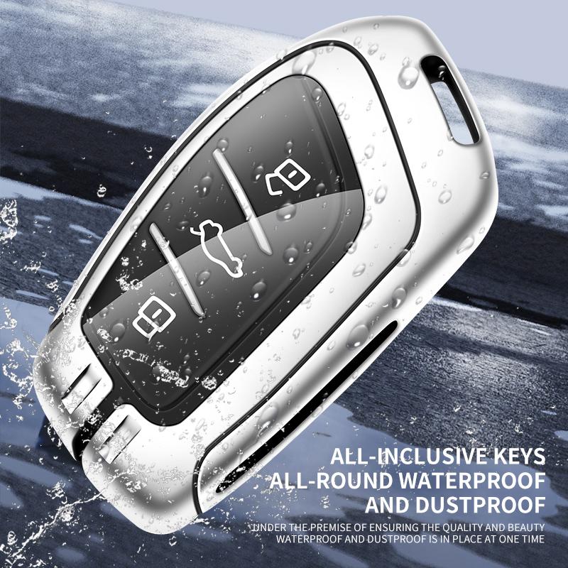 Zinc Alloy Leather Car Key Case Cover Fob Protector Shell For Mg Zs Ev Mg6 Ezs Hs Ehs For Roewe Rx5 I6 I5 Rx3 Rx8 Erx5