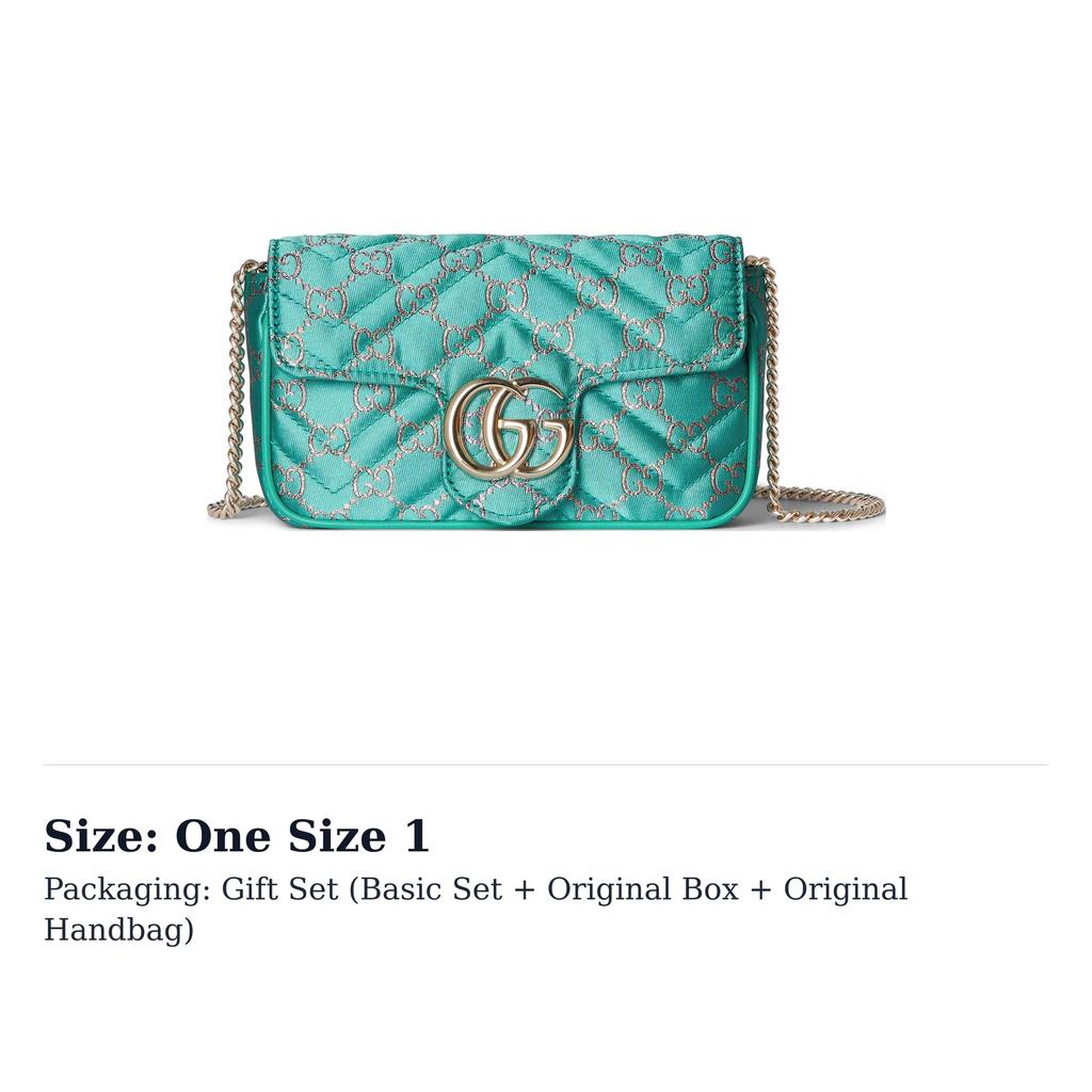 GUCCI GG Marmont Canvas Shoulder Bag Extra Mini Women's Light Blue 476433-2ABNC-8080