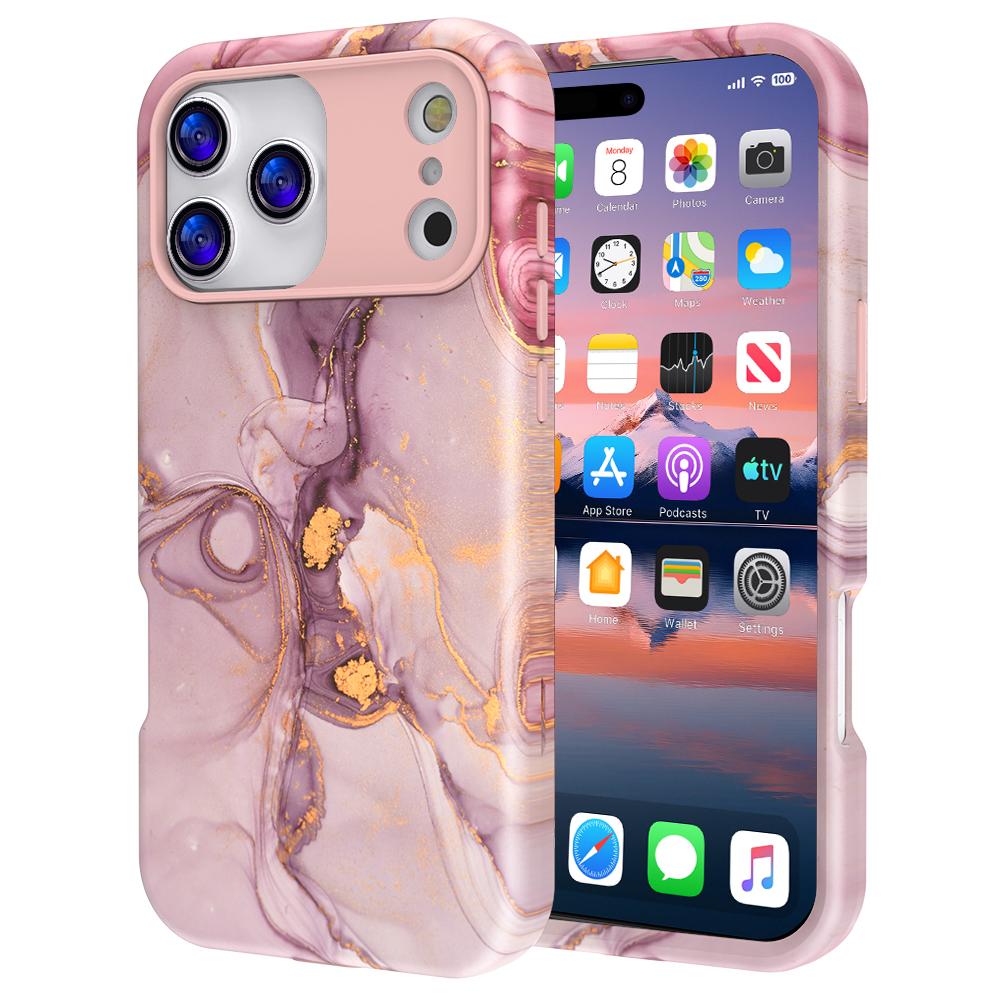 For iPhone 17 Pro Max Case Water Transfer Printing PC+TPU Phone Cover