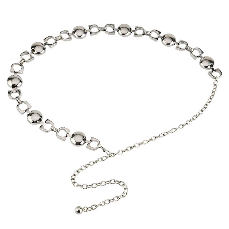 European and American Versatile Metal Circle Waist Chain Decoration Dress Clothing Accessories Chain Simple High-end Women's Belt