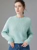 Women's Retro Loose Fit Cashmere Sweater - Plus Size Round Neck Pullover for Autumn/Winter