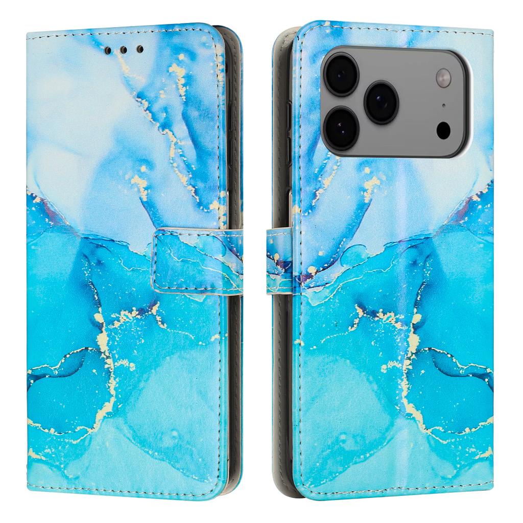 For iPhone 17 Pro Max Stand Case Marble Pattern PU Leather Wallet Phone Cover