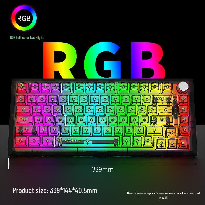 Shixi Black Transparent Wired RGB Hot-Swappable Mechanical Keyboard Kit
