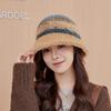 Rainbow Striped Bucket Hat Women's Fashion Thickened Plush Hat Autumn and Winter Outdoor Basin Hat