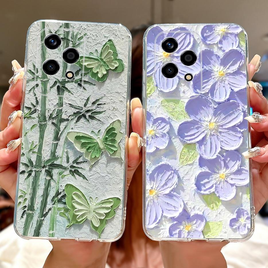For Honor 200 Lite Case Cute Love Heart Butterfly Painted Cover Clear Silicone Phone Case For Honor 200 Lite 200Lite Soft Fundas