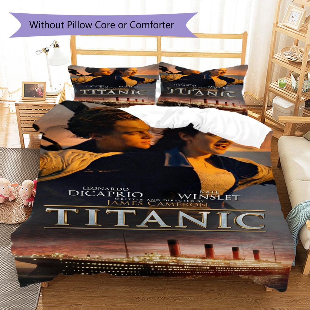 Biancheria da letto con motivo Titanic Set copripiumino Federe Decorazione per la casa Regalo (1 * copripiumino + 2 * federa, senza nucleo)