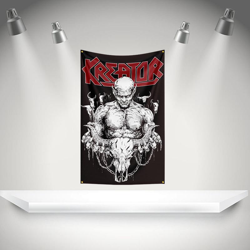K-Kreators Flag Rock Music Band Banner HD Printing Tapestry Exhibition, Music Band Fans, Garage Decor