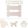 Dog Bone Wood Sign Blank Wooden Plaque Unfinished Wood DIY Crafts Hanging Sign for Puppy Pet House Door Wall Decoration 20Pcs