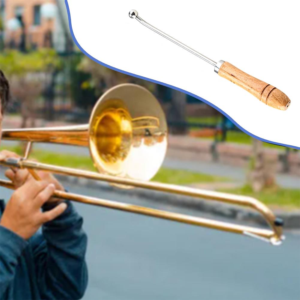 Trombone Neck Maintain Tools with 3 Sheet Metal Balls Saxophone Ball Head Tool Sax Neck Maintenance Tool for Trumpet French Horn