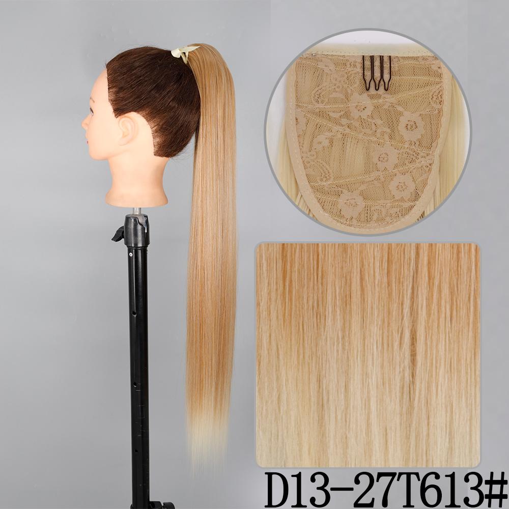 MISS WIG Synthetic 22 Inch Women Ribbons Long Straight Ponytail Hair Extensions Heat Resistant Ponytail Extensions for Women