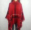 European and American High Neck Plaid Cape - Batwing Sleeve Knitted Pullover Shawl for Women