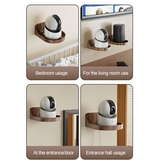 Security Camera Wall Mount Adhesive Baby Monitor Wall Floating Shelf Bedroom Kitchen Living Room Indoor Camera Router Storage Bracket Stand