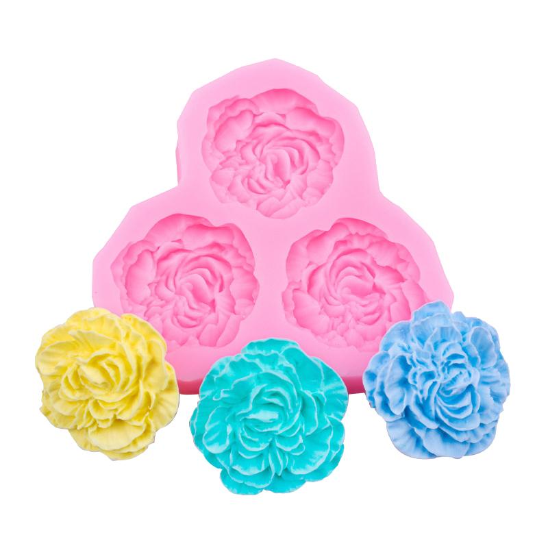 3D Flower Cake Mold Peony Flower Silicone Mold Cake Candy Baking Mold Chocolate Ice Cube Mold Kitchen Dessert Baking Tool